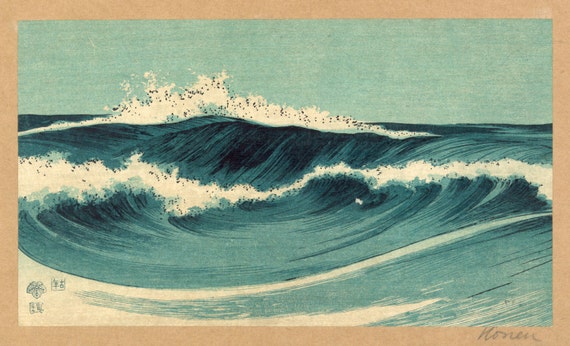 Japanese Art. Fine Art Reproductions. Ocean Waves (hato Zu), A Set