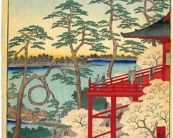 Japanese Art. Fine Art Reproduction. Hiroshige 'One Hundred Famous Views of Edo' - Kiyomizu Hall, 1857