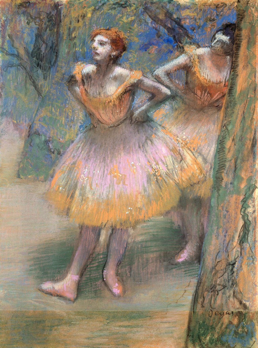 Fine Art Reproduction. Two Dancers, C.1893/98. Pastel Drawing by