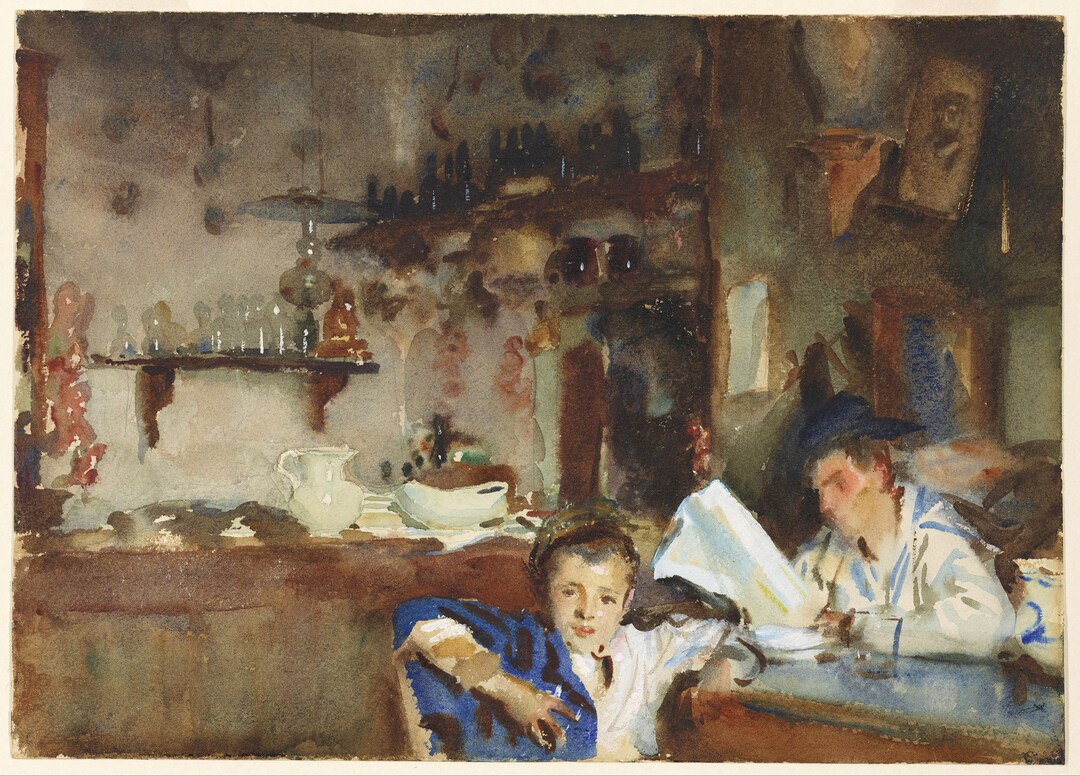 John Singer Sargent Watercolor Reproductions. A Venetian Trattoria ...