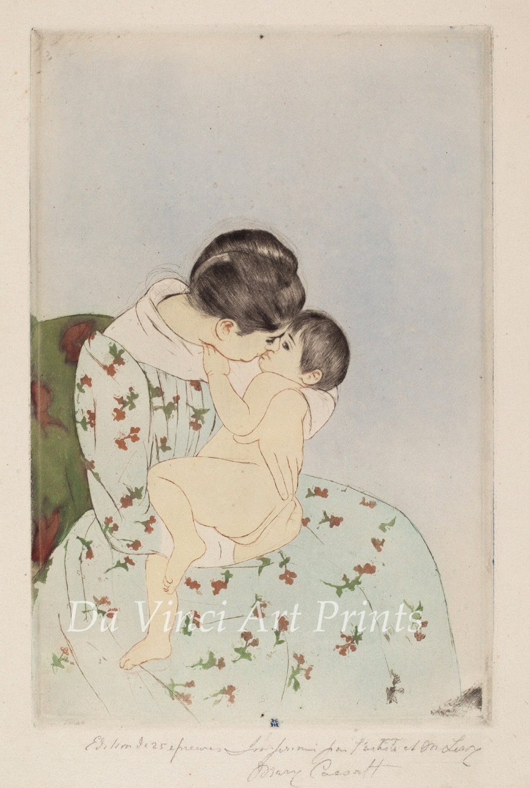 Mary Cassatt Reproductions Mother's Kiss 1890. - Etsy