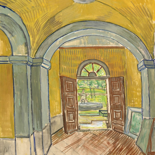 Fine Art Reproduction. The Vestibule, 1889.  Drawing by Vincent van Gogh, Fine Art Print.