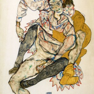 The Art of Egon Schiele. The Embrace, 1915. Fine Art Print