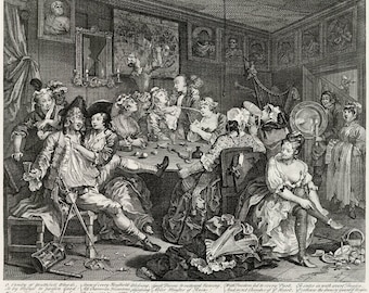Reproductions of William Hogarth Prints: A Rake's Progress, 1735