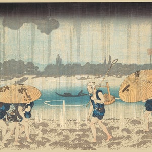 Japanese Art. Onmayagashi in Edo by Utagawa Kuniyoshi, c. 1840, Woodblock Print Reproduction. Fine Art Print