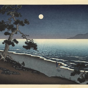 Japanese Art: Tsuchiya Koitsu (1870-1949). Suma Beach, 1938, Showa