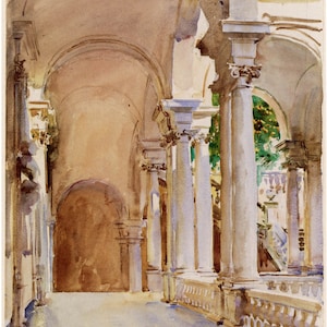 John Singer Sargent Watercolor Reproductions. Genoa: The University, 1911 - Fine Art Print.