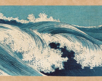 Japanese Art. Fine Art Reproductions. Ocean Waves (Hato zu), A Set of 3 Print Reproductions, c. 1910 by Uehera, Konen