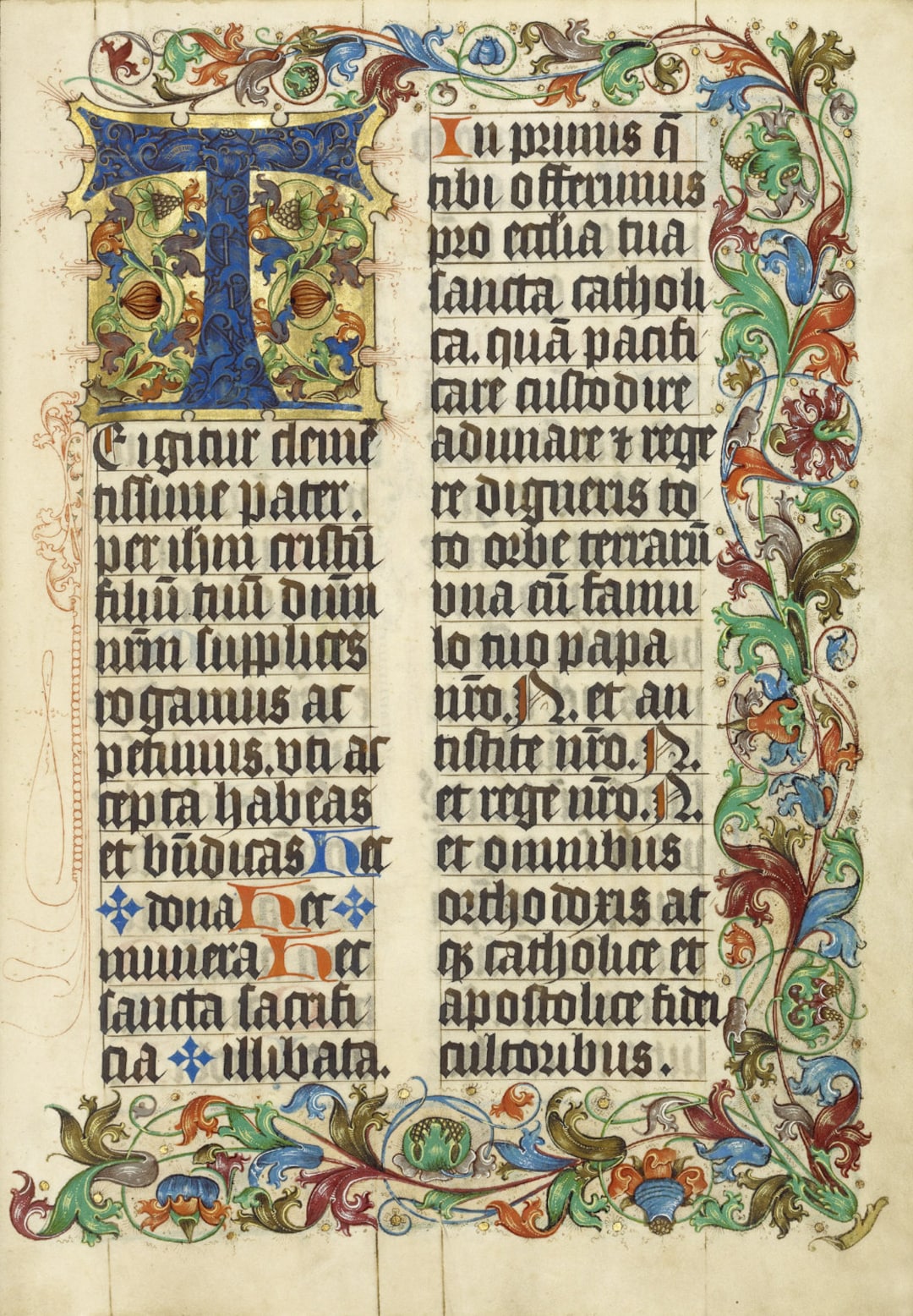 Illuminated Manuscripts Reproduction: Decorated Initial T