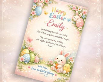 Easter Bunny Card: Pastel Spring Greeting (Digital Download)