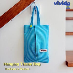 Porta fazzoletti in cotone fatto a mano: pochette a righe per auto, passeggino e cameretta dei bambini.