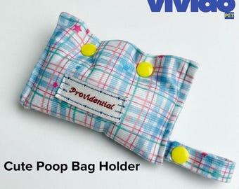 Quilted Cotton Dog Poop Bag Holder – Padded Leash Dispenser, Dog Walking Accessory