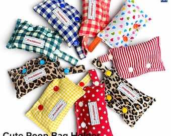 Cotton Poop Bag Holder: Snap Closure Leash Accessory (Handmade)