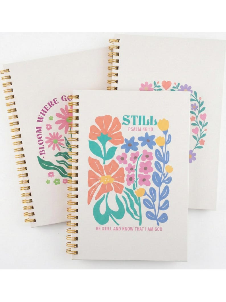 Christian Spiral Notebook Set: Scripture Journals for Women, Bible ...