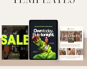 20 Fashion Newsletter Templates – Editable Canva Email Marketing (Digital Download)