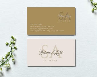 Editable Business Card Templates – 6 Minimalist Canva Designs (Digital Download)