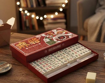 Klassisches Mini Mahjong Spiel Set 144 Teile Familienspaß im chinesischen Stil Indoor Decor Spielnacht Veranstalter Heimaktivität