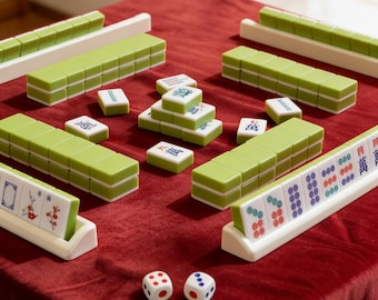 Portable American Mahjong Set - Travel Game Compact Board Fun Gathering Modern Gift for Friends Family Holiday Celebrations