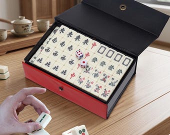 Mini Mahjong Spielset - Traditionelle Reiseplättchen für den Familienspieleabend