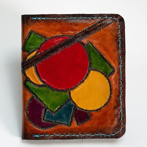 Circles and Rectangles Leather Wallet