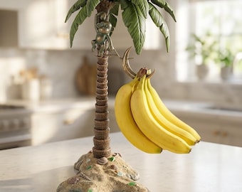 Banana Holder STL File, Monkey Banana Stand 3D Print, Kitchen Organizer STL, Fruit Holder STL, Tropical Decor STl, Funny Kitchen Decor