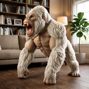 Gorilla STL | Roaring Gorilla Statue | King Kong Inspired Figurine | Ape Sculpture STL, Wildlife Decor | Resin Miniature, 3D Printable Model