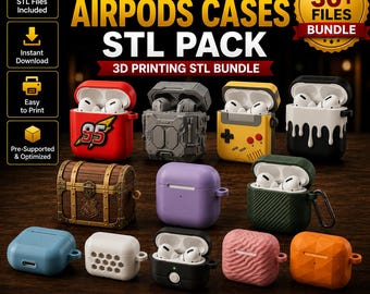 30+ Wireless Earbud Case STL Pack, 3D Printer Files Bundle, Printable Earbuds Cover, Charging Case Shell Digital Download