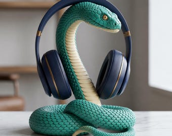 Snake Headphone Stand STL | Cobra Headphone Holder | Serpent Headset Stand | Snake Desk Organizer | 3D Printable Headphone Stand