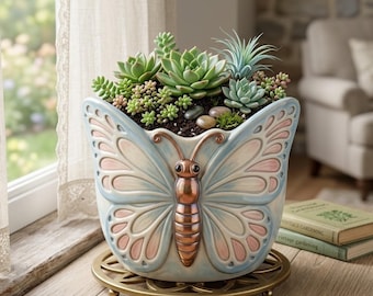 Butterfly Flower Pot STL, Butterfly Planter STL, Succulent Pot 3D Print File, Garden Decor Planter, Nature Inspired Home Decor, Commercial