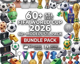 Soccer STL Bundle, Football Trophy 3D Print Files, Sports Fan STL Pack, Stadium & Medal Models, Commercial Use STL