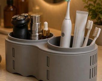 Bathroom Organizer STL | Countertop Storage Organizer 3D Print File | Vanity Organizer STL | Bathroom Tray STL | Home Organizer stl