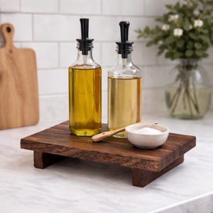 Soporte elevador de madera para monitor, estante de escritorio rústico, soporte de madera para portátil, organizador de escritorio pequeño, decoración minimalista para oficina.