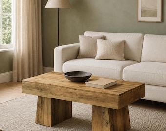 Landhaus-Couchtisch – Rustikaler rechteckiger Beistelltisch aus Holz für das Wohnzimmer