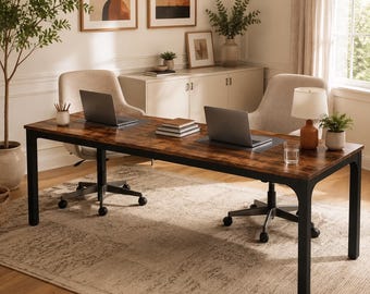 Escritorio extralargo para 2 personas – Escritorio doble, escritorio grande para oficina en casa, mesa de escritura moderna para espacio de trabajo compartido