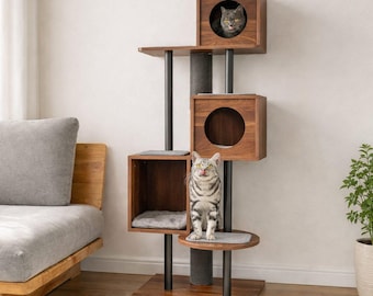 Modern 60” Cat Tree designed in California — where style meets function.