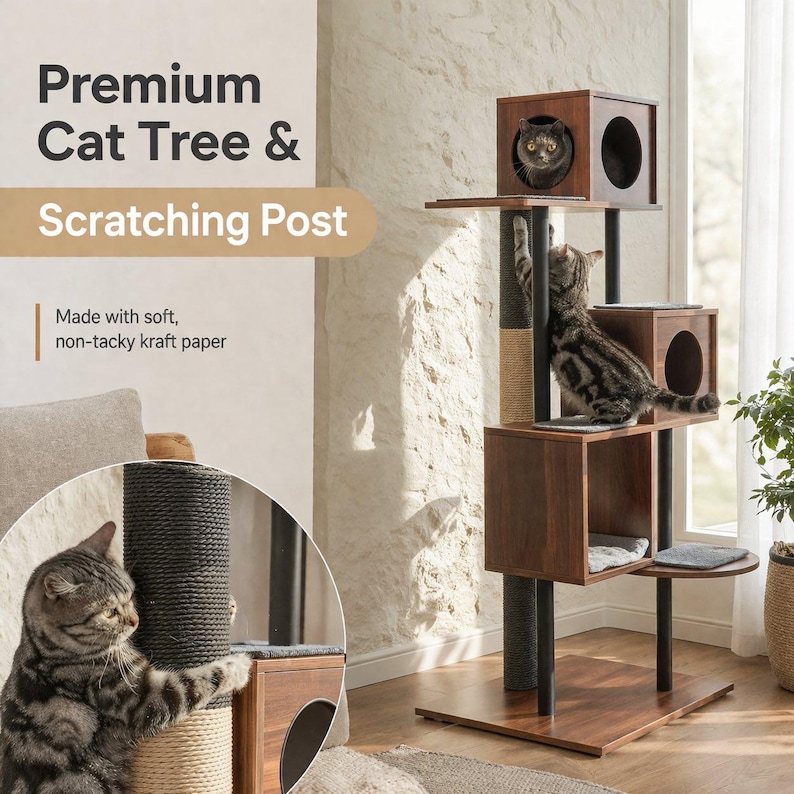 Modern 60” Cat Tree Designed in California — Where Style Meets Function ...