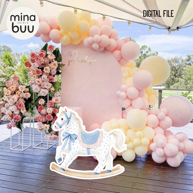 Rocking Horse Party Cutout | Baby Shower Decor | Large Horse Standee ...
