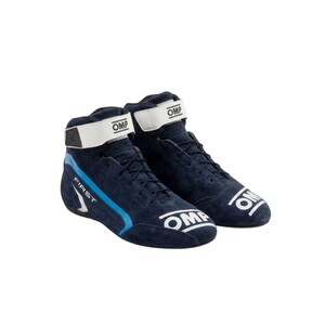 OMP Kart Racing Dräkt Set — Dräkt, Handskar, Stövlar | Vit & Marinblå | CIK/FIA-certifierad utrustning Shoe