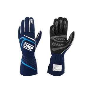 OMP Kart Racing Dräkt Set — Dräkt, Handskar, Stövlar | Vit & Marinblå | CIK/FIA-certifierad utrustning Gloves