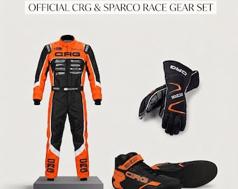 CRG Sparco Gokart Racing Dräkt Handskar Stövlar Set – CIK/FIA Nivå 2 Godkänd