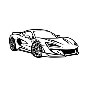 Sportbil SVG PNG, lyxig racerbil silhuettdesign, Cricut Cut-filnedladdning