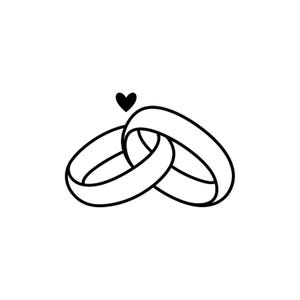 Wedding Rings SVG PNG, Interlocking Ring Silhouette Design, Cricut Cut File Digital Download Artwork