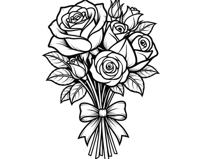 Floral Bouquet SVG PNG, Elegant Flower Arrangement Design, Cricut Cut ...