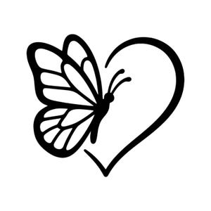 Butterfly Heart SVG PNG, Floral Clipart, Love Nature Design, Cricut Cut File (Digital Download)