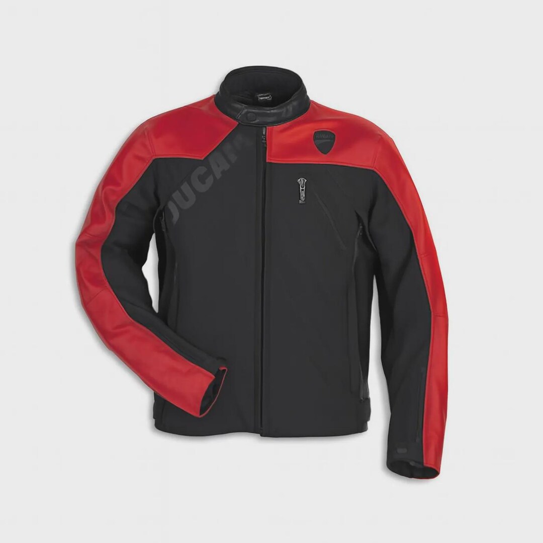 Homme Red Racing Jacket Racing Jacket Men Red Black Leather-motorcycle Biker Jacket,ducati ...