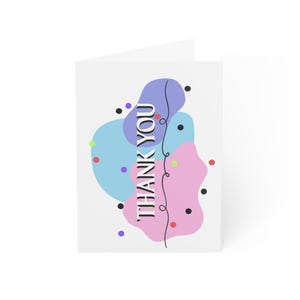 Abstract Pastel Blob Thank You Card | Cheerful Modern Greeting (Includes Envelope)