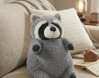 Plush Raccoon Toy: Soft Stuffed Animal, Kawaii Decor, Cozy Companion