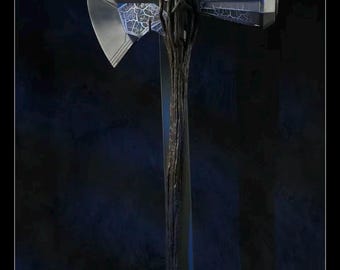 Storm's Fury Thunder Axe Metal Replica • 1.3m Alloy Axe Prop, Resin Handle