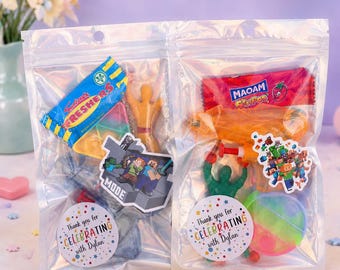 Voorgevulde feestzakjes voor jongens met een gamethema - kinderfeestcadeautjes