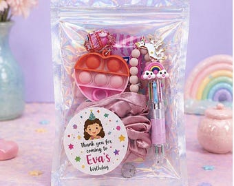 Personalised Pre-Filled Party Favour Bags – Pink Birthday Goodie Bag for Girls